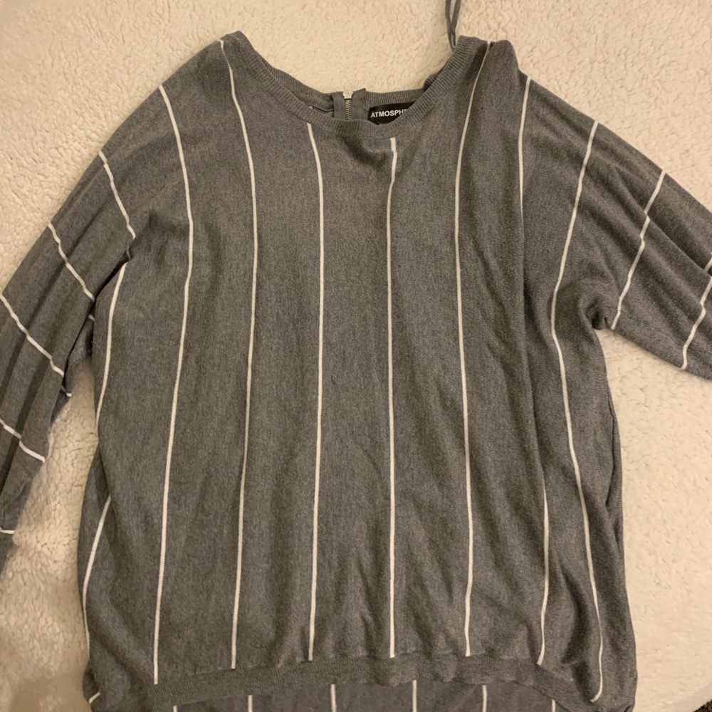 Grey and white sweater